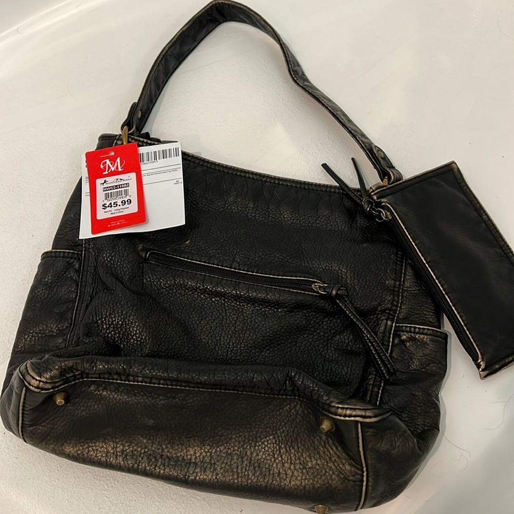 Montana West Hobo 2 pc Satchel for Women Soft washed leather top handle attached